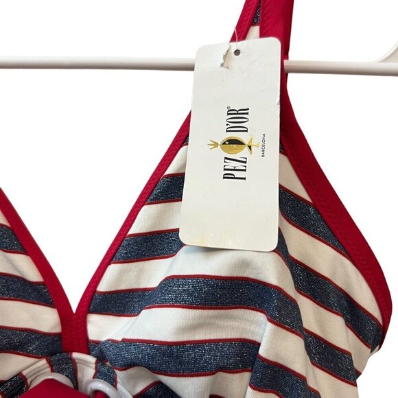 Pez D'Or Barcelona Nautical Sailor Maternity Swimsuit Size M NWT - Picture 2 of 7